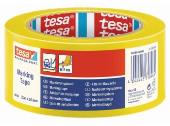 Tesa® 60760 cinta señalizaciÓn temporal amarilla 33 m x 50 m