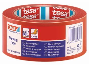 Tesa® 60760 cinta señalizaciÓn temporal roja 33 m x 50 mm