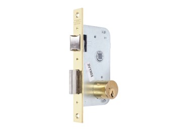 Cerradura mad.emb. 2000 e-40mm cilindro rdo. c/cdo latonado