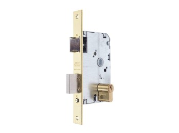 Cerradura mad.emb. 2010p e-50mm c/cdo latonado tesa 20105phl