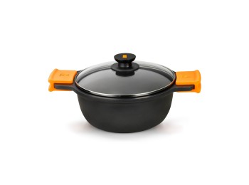 Cacerola coc alta 36cm c/tapa ant.teflon ind al/fu efficient