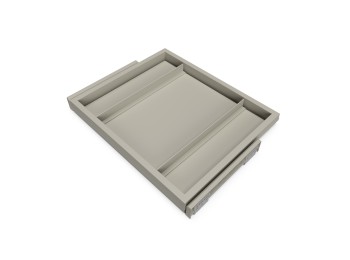 Emuca Kit de bandeja y bastidor de guías con cierre suave para armarios, regulable, módulo 600mm, Gris piedra
