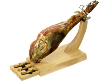 Jamonero horizontal 2 cuch. chayra tabla corte mad fackelman