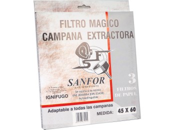 Filtro campana extractora 60cm magico papel bl sanfor