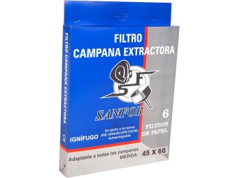 Filtro campana extractora 60cm papel bl sanfor