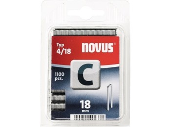 Grapa lomo estrecho c tipo 4  18mm ancho 06mm 1100pz novus