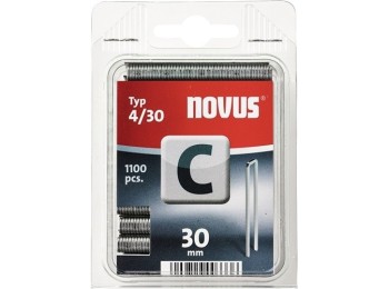 Grapa lomo estrecho c tipo 4  30mm ancho 06mm 1100pz novus