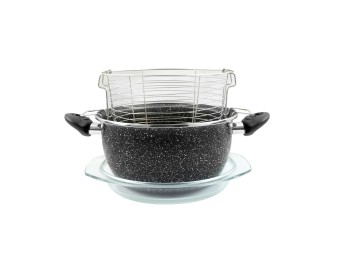 Freidora coc 24cm antiadherente bicapa todas cocinas h.esmal