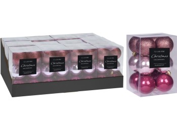 Juego nav. 60mm bolas rosa koopman 12 pz