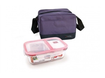 Bolsa p/alim. hermetico dividido 1360ml polie lila real iris