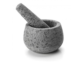 Mortero coc con mano 12x8cm granito gr 60517 lacor