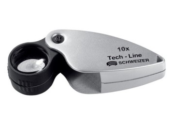 Lupa mano plegable aumento 10x Ø22,8mm tech-line schweizer