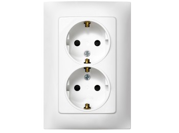 Base enchufe elec doble schuko tt empotrar bl serie 10 simon