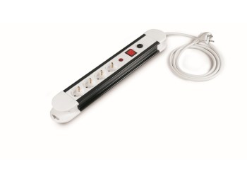 Base mÚltiple 4 tomas cable 3x1,5mm² 1,5m int+termosta tayg