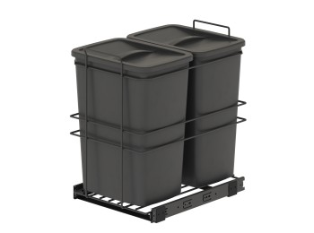 Emuca Contenedores de reciclaje Recycle para cocina, 2 x 35 L, fijación inferior y extracción manual, 1 un