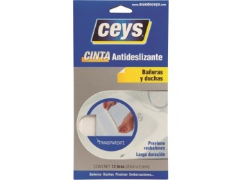 Antideslizante bañera tiras 2,5cmx25mm tra ceys 12 pz