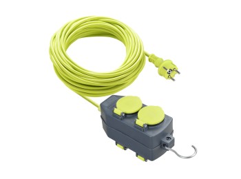 Prolongador elec 15mt 4 tomas con gancho masterplug